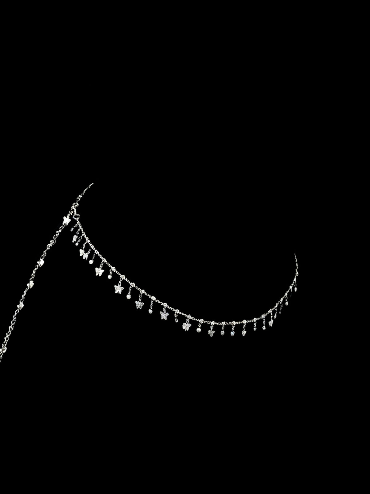 Y2K Cat Choker - Pink with Body Chain waist chain product view 4 | Blackyyds