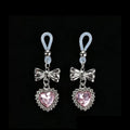 Y2K Heart Choker - Pink Rhinestone Clip Attachment | Blackyyds
