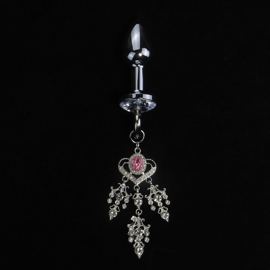 Y2K Heart Pink Crystal Pendant - Clip Attachment product view 5 | Blackyyds