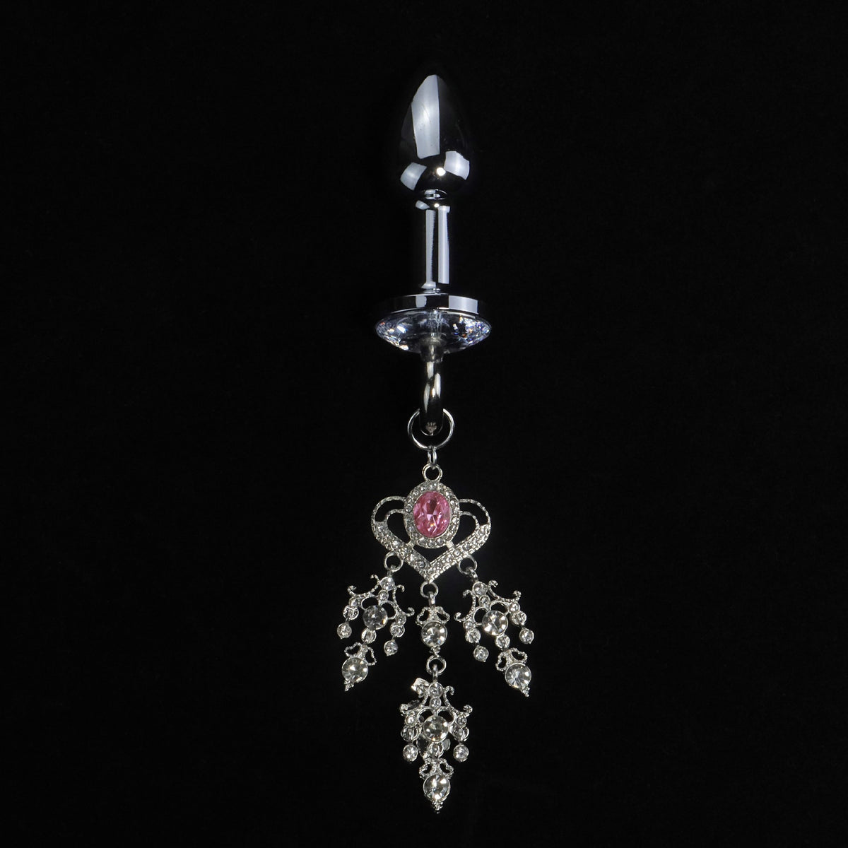 Y2K Heart Pink Crystal Pendant - Clip Attachment product view 5 | Blackyyds
