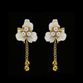 white red bell petal pendant front view | Blackyyds