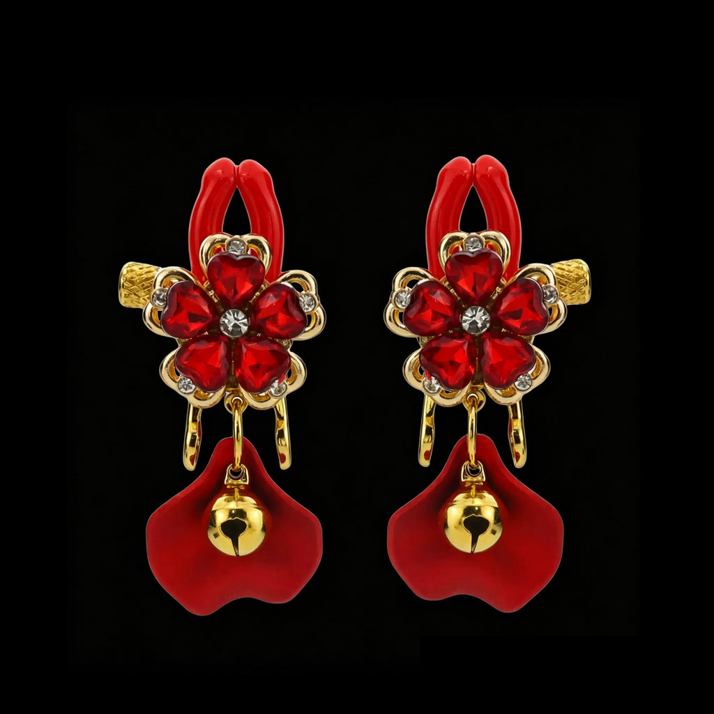 Y2K Petal Bell Pendant - White Clip Attachment angle view | Blackyyds